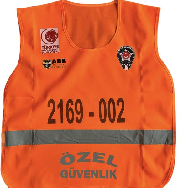 Reflektörlü Özel Güvenlik Yelek ( Turuncu Renk )